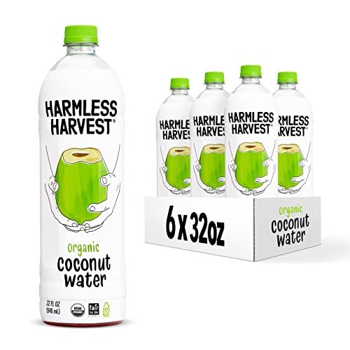 Harmless Harvest Organic Coconut Water Drink, Hydrate with Natural Electrolytes, No Sugar Added, Fair for Life Certified, Original Coconut Water 12 fl