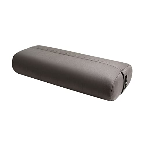 Hugger Mugger Standard Yoga Bolster - Firm Core with a Soft Surface, Rectangular Shape, Restorative Yoga, Handmade in The USA