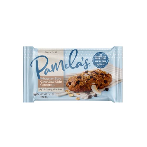 Pamela's Products Gluten Free Whenever Bars, Oat Chocolate Chip Coconut, 7.05 Oz, 5 Count, Pack of 6