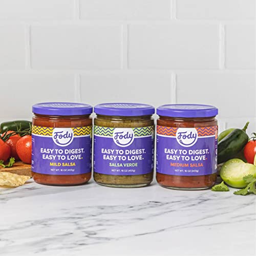 Fody Foods Keto-Friendly Salsa Verde, Fire Roasted Salsa, Low FODMAP Certified, Gut & IBS Friendly, 16 Ounce