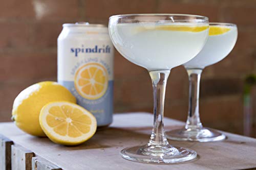 Spindrift Sparkling Water, Lemon Flavored, Made with Real Squeezed Fruit, 12 Fl Oz Cans, Pack of 24 (Only 3 Calories per Seltzer Water Can)