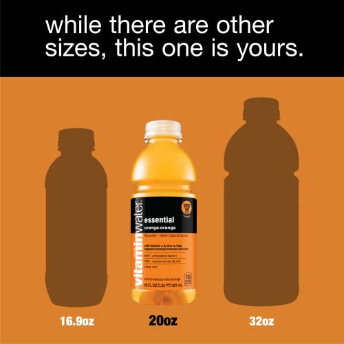 vitaminwater essential electrolyte enhanced water w/ vitamins, orange-orange drinks, 20 fl oz, 12 Pack