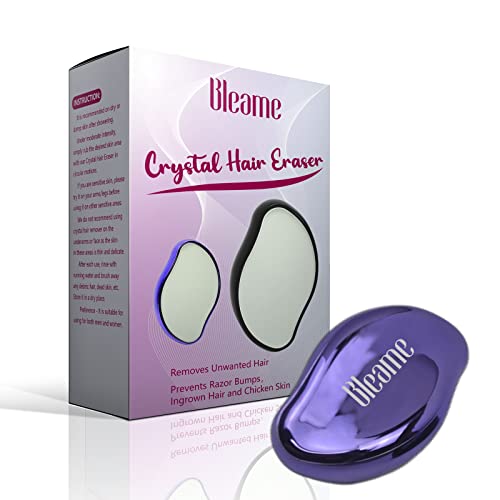 Bleame Crystal Hair Eraser, Bleame Crystal Hair Remover, for Men & Women Arms Legs Back, Fast & Easy Exfoliate, Soft Smooth Silky Skin, Apply To Any Part Of The Body (Purple) (Purple)