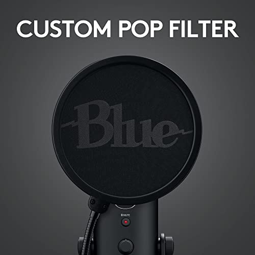 Logitech for Creators Blue Yeti Game Streaming Kit with Yeti USB Gaming Mic, Blue VO!CE Software, Exclusive Streamlabs Themes, Custom Blue Pop Filter, PC/Mac/PS4/PS5