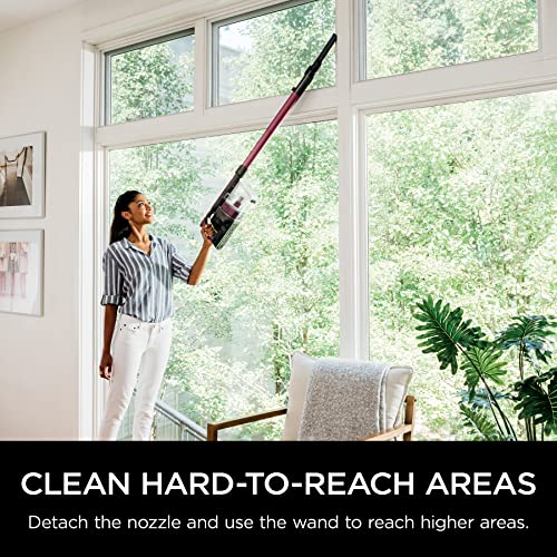 Shark IZ362H Anti-Allergen Cordless Lightweight Stick Vacuum with Self-Cleaning Brushroll, PowerFins, Removable Handheld, Crevice, Upholstery, Anti-Allergen, Pet Multi-Tool, Flex, 40 min runtime, Red