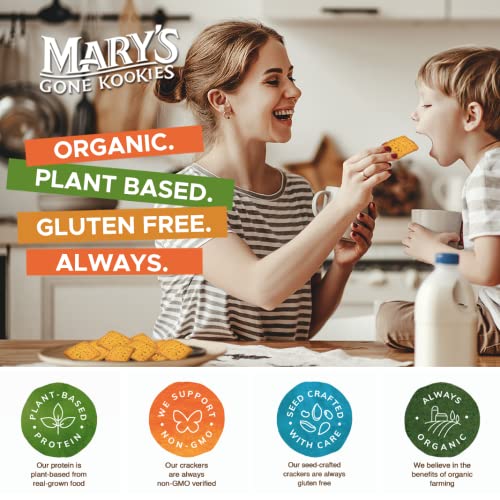 Mary's Gone Crackers Real Thin Crackers, Made with Real Organic Whole Ingredients, Gluten Free, Sea Salt, 5 Ounce (Pack of 6)