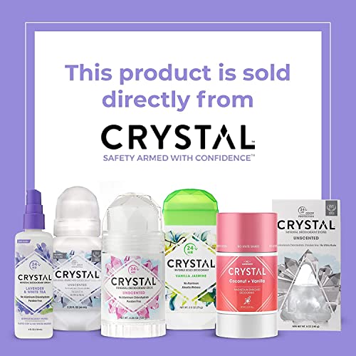 CRYSTAL Aluminum Free Mineral Deodorant Roll-On for Women & Men, Lavender & White Tea - Paraben Free - Certified Cruelty Free & Vegan Deodorant - Prevents Odor Up to 24 Hours ,2.25 Fl Oz (Pack of 3)