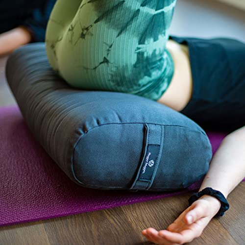 Hugger Mugger Standard Yoga Bolster - Firm Core with a Soft Surface, Rectangular Shape, Restorative Yoga, Handmade in The USA