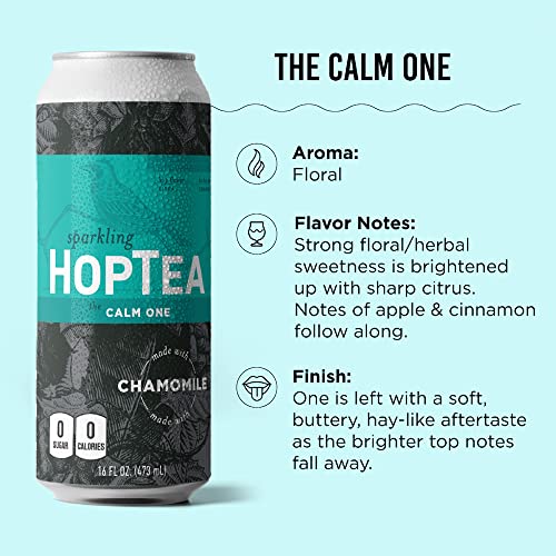 HOPLARK Sparkling HopTea - The Calm One (12pk - 16oz Cans) - Craft Brewed NA Beer Alternative - Organic, Gluten-Free, Non GMO, Zero Calories, Sugar-Free, Caffeine-Free, Unsweetened