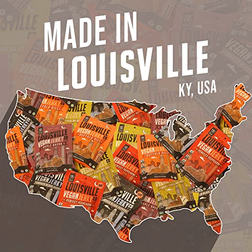 Louisville Vegan Jerky - Smoky Carolina BBQ, Vegetarian & Vegan-Friendly Jerky, 15 Grams of Non-GMO Soy Protein, 300 Calories Per Bag, Gluten-Free Ingredients (3 oz)