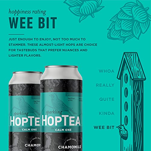 HOPLARK Sparkling HopTea - The Calm One (12pk - 16oz Cans) - Craft Brewed NA Beer Alternative - Organic, Gluten-Free, Non GMO, Zero Calories, Sugar-Free, Caffeine-Free, Unsweetened